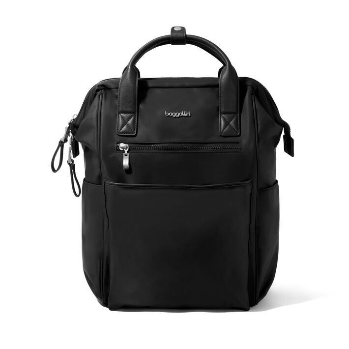 Bagallini Women's Soho Commuter Laptop Backpack Black 15x12 New