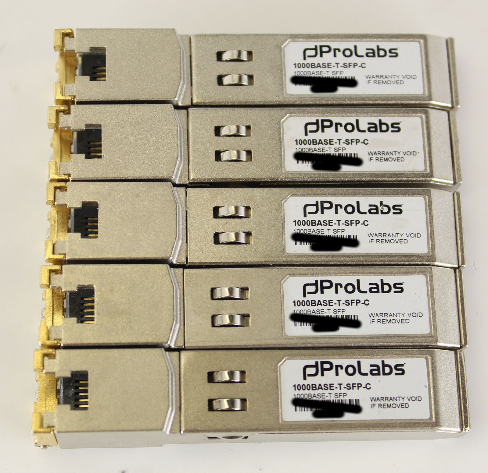 Lot of 5 ProLabs 1000BASE-T-SFP-C Copper Ethernet Transceiver Module