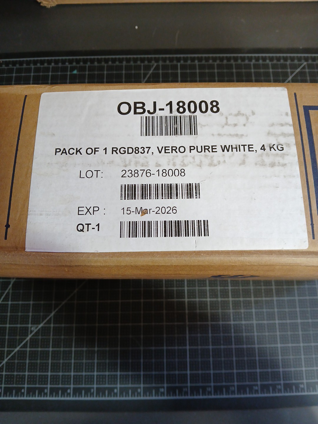 Brand New Stratasys RGD837 Vero PureWhite 4KG Unopened 