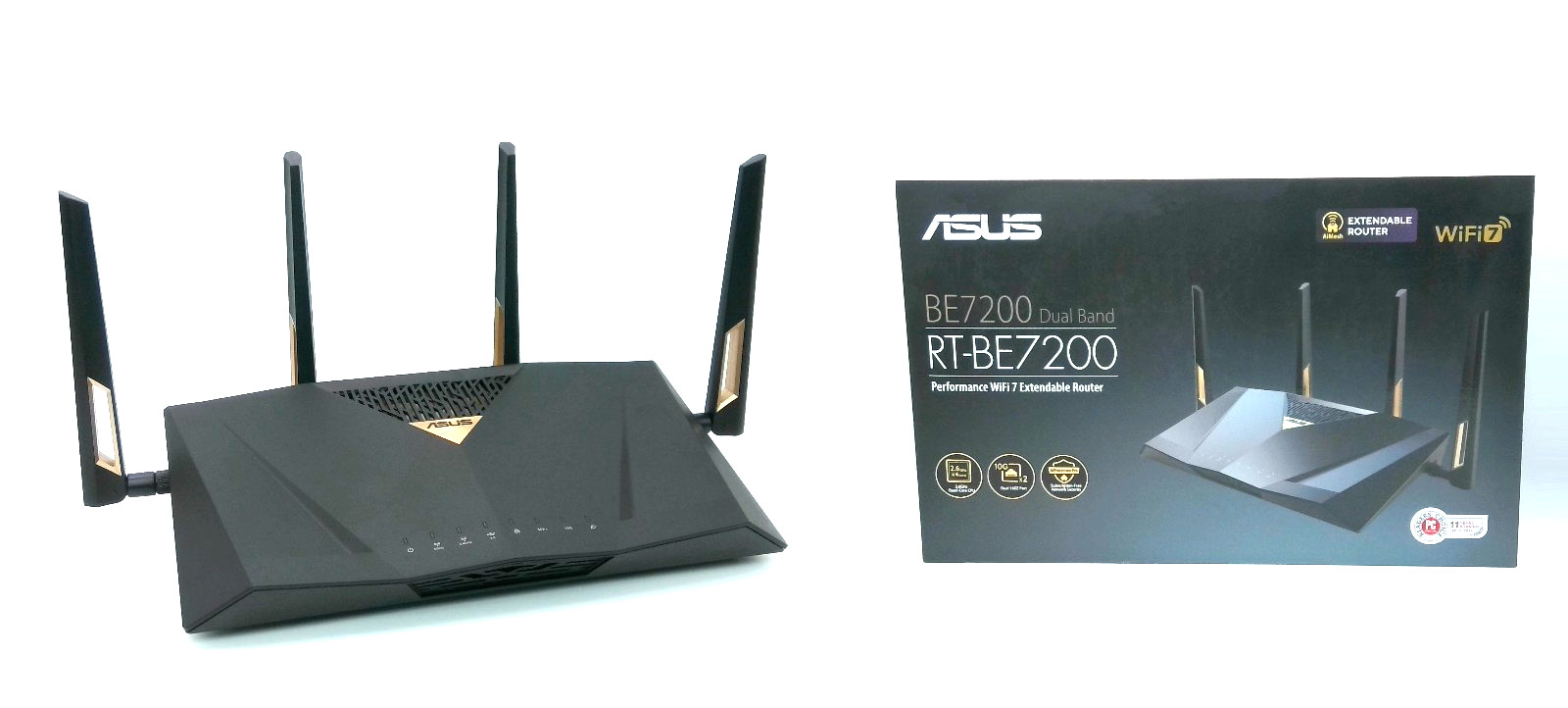 ASUS - RT-BE7200 - Dual Band Performance WiFi 7 Extendable Router