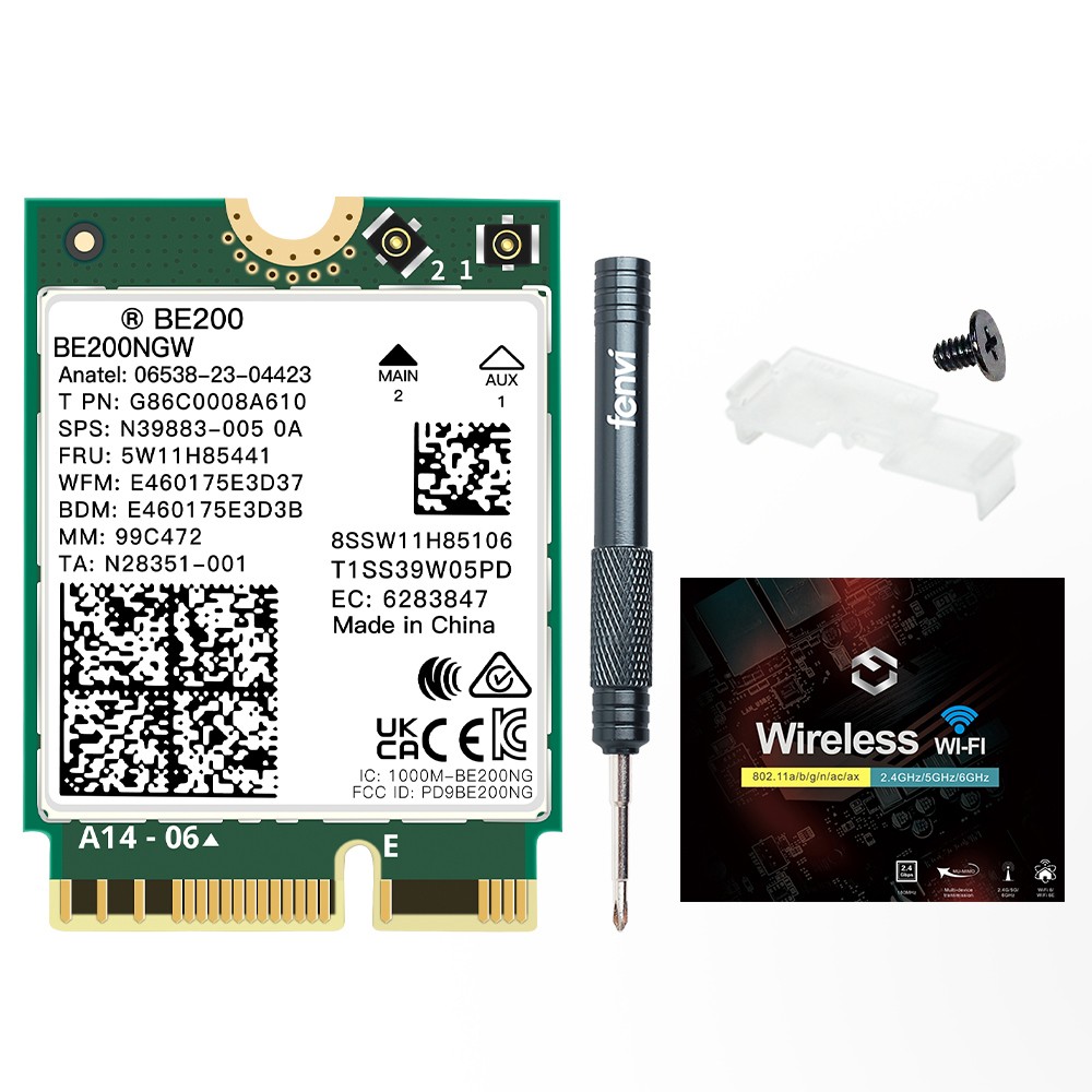 Intel WiFi 7 BE200NGW M.2 NGFF BT5.4 Tri-band 8774Mbps Wireless Network Adapter
