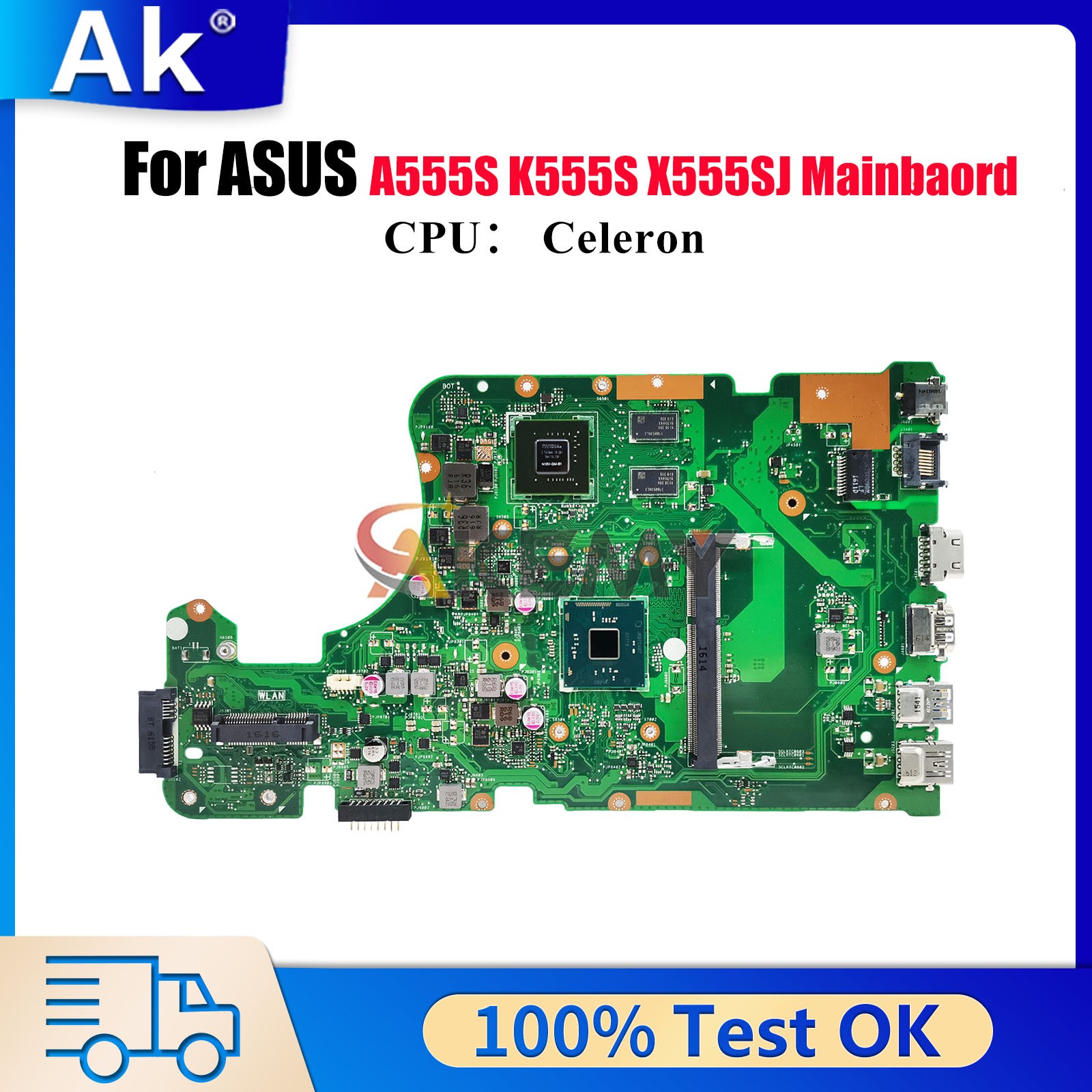 X555SJ Laptop Motherboard For ASUS VivoBook A555S X555S Mainboard W/ CPU