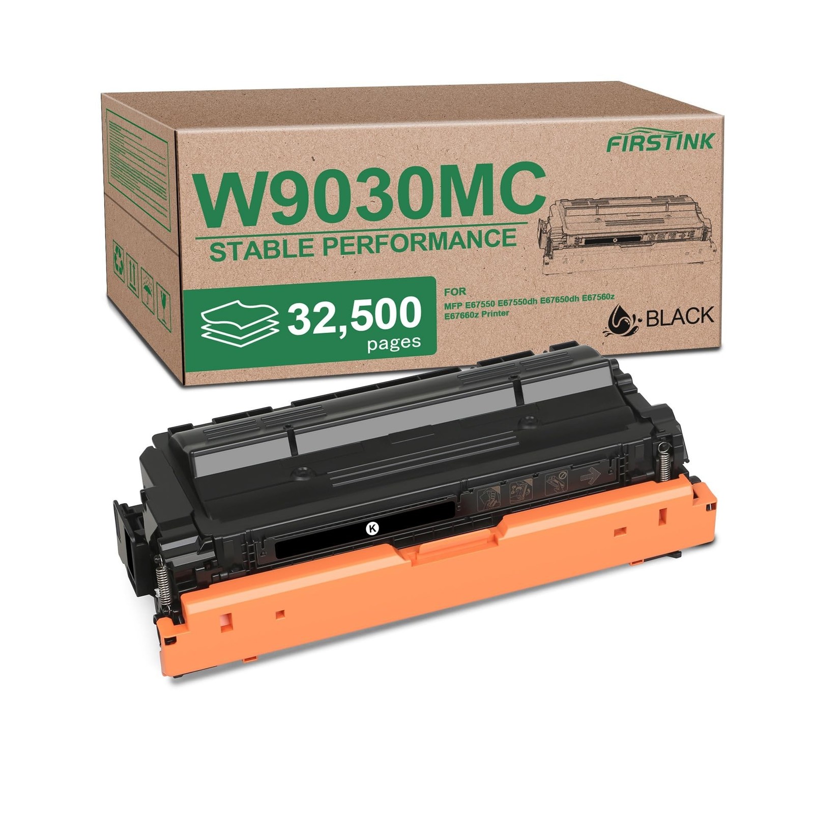 High Yield W9030 W9030MC Black Toner Cartridge Replacement for MFP E67550 E67...