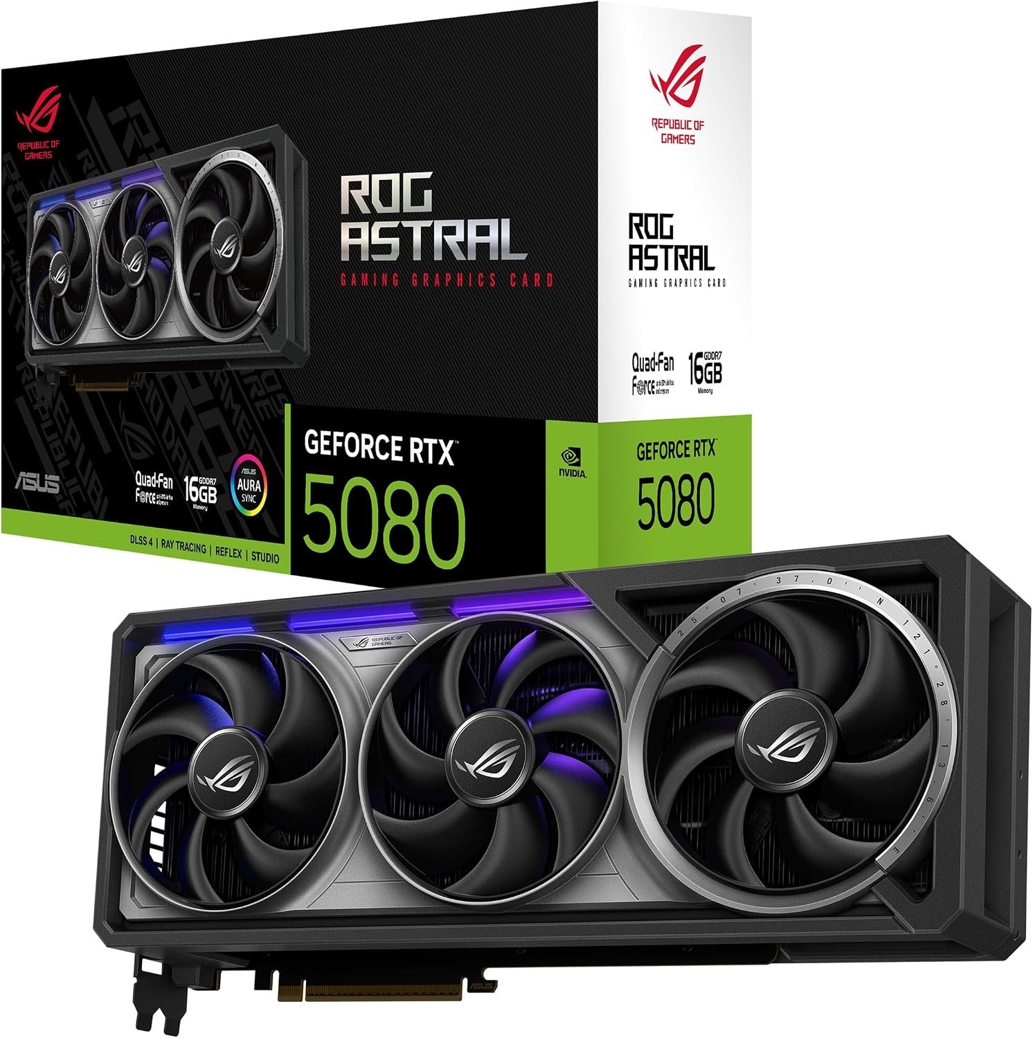 ASUS ROG-ASTRAL-RTX5080-16G-GAMING RTX5080 16GB GDDR7 PCIe 5.0 GPU Graphic Card