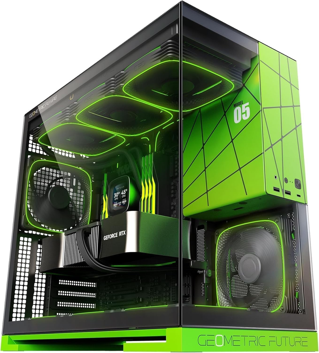 M5 Tempered Glass Mid Tower, E-ATX/ATX Gaming Case, 1.2Mm Steel, Type C, Toolles