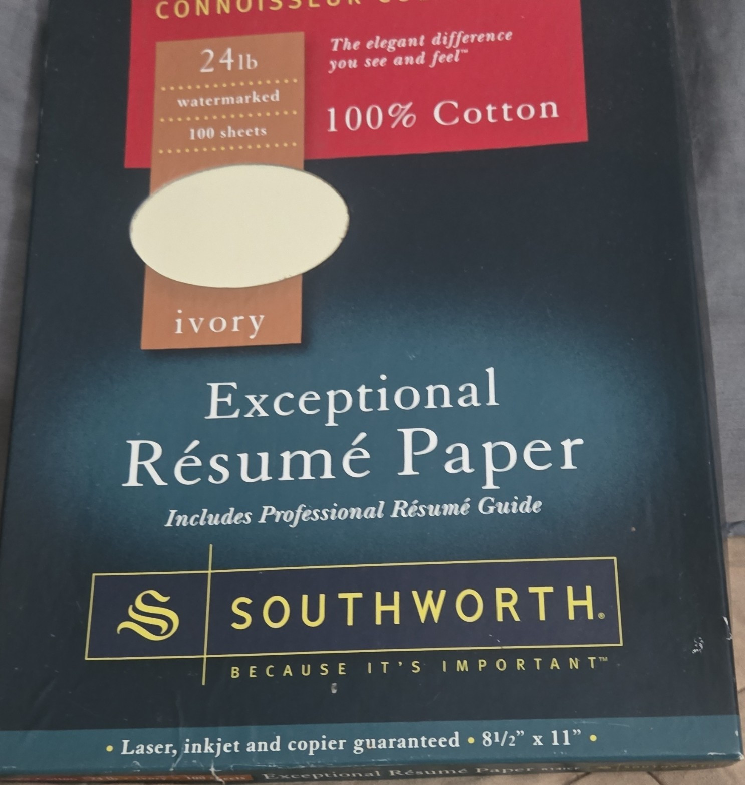 Southworth 24lb Ivory 100% Cotton Letter Paper 8.5x11 Laser Inkjet Copier