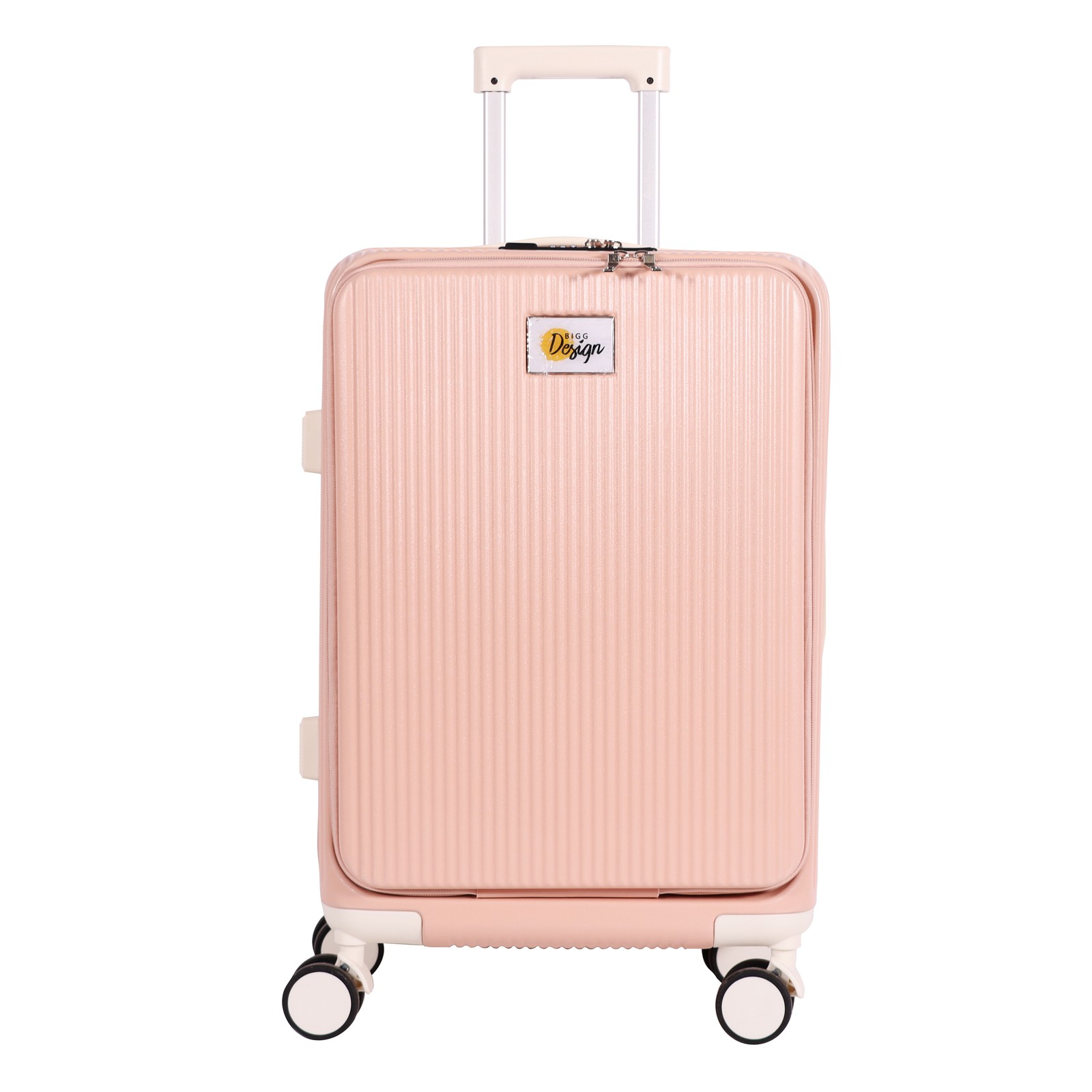 Biggdesign Moods Up Suitcase with Cup Holder and USB Port, Travel Carry On Lugga