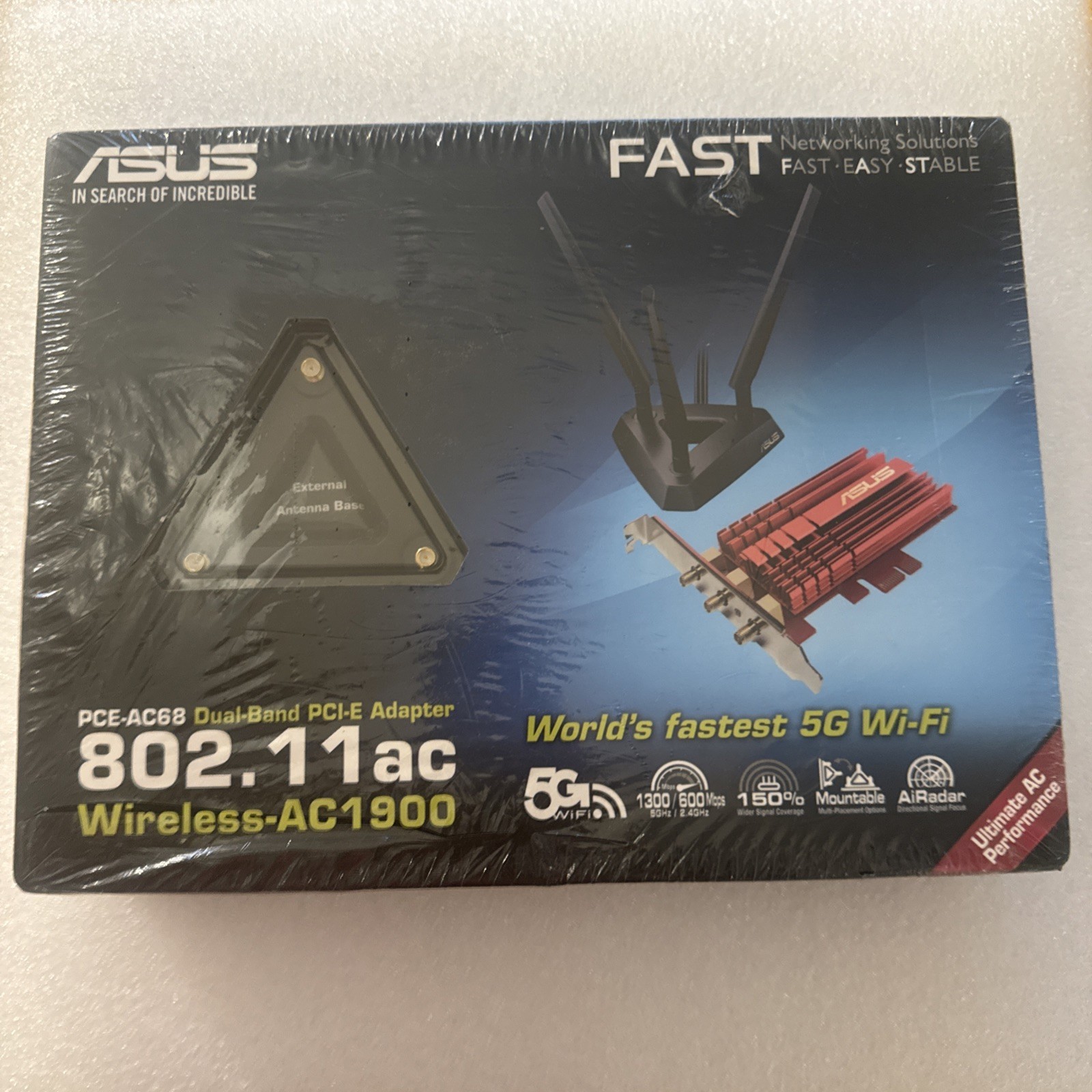 NEW SEALED ASUS PCE-AC68 AC1900 Dual-Band PCIe WiFi Adapter Wireless Card