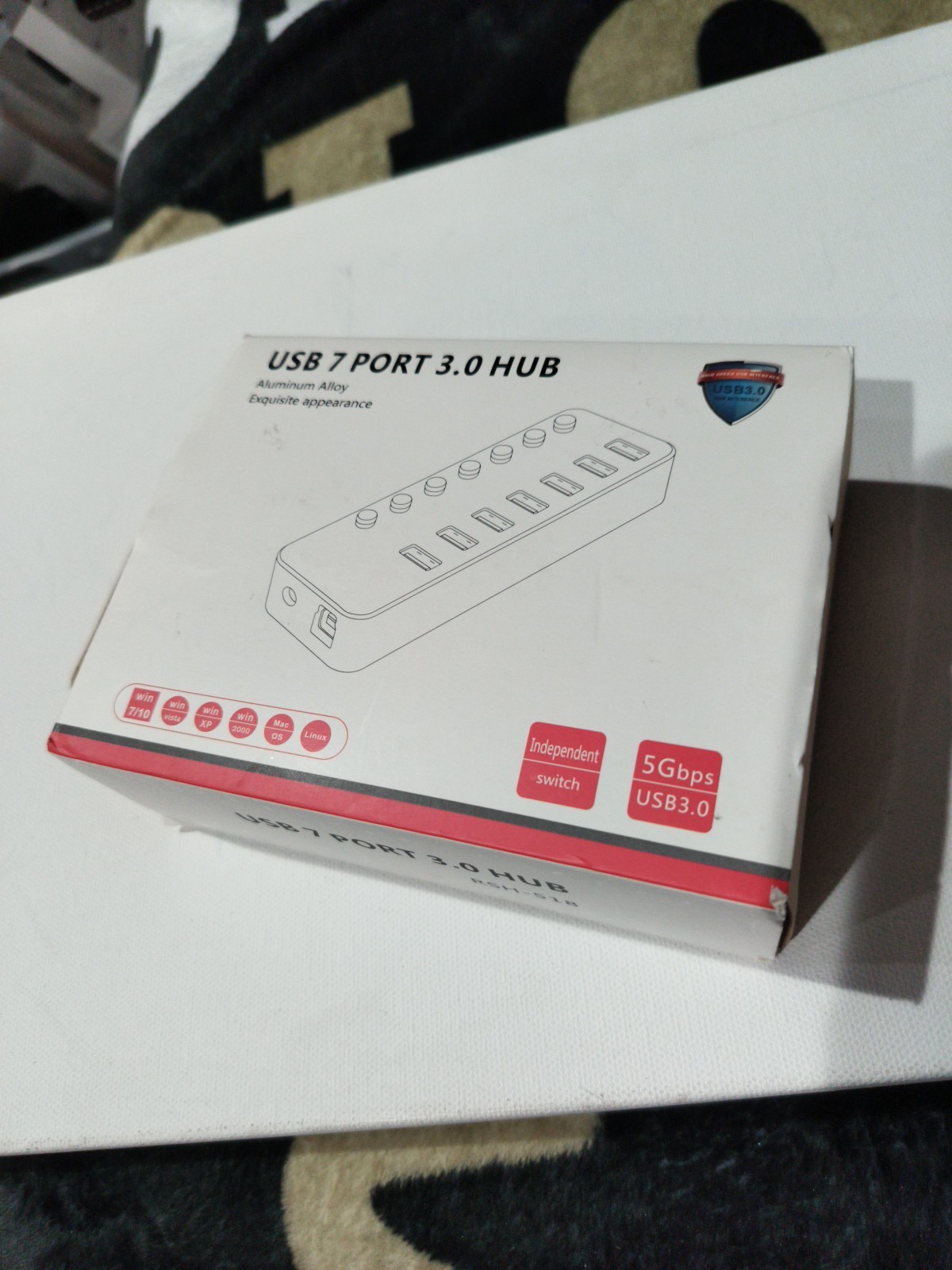 USB 3.0 Hub RSHTECH 7 Port Powered USB Hub Expander (RSH-518)