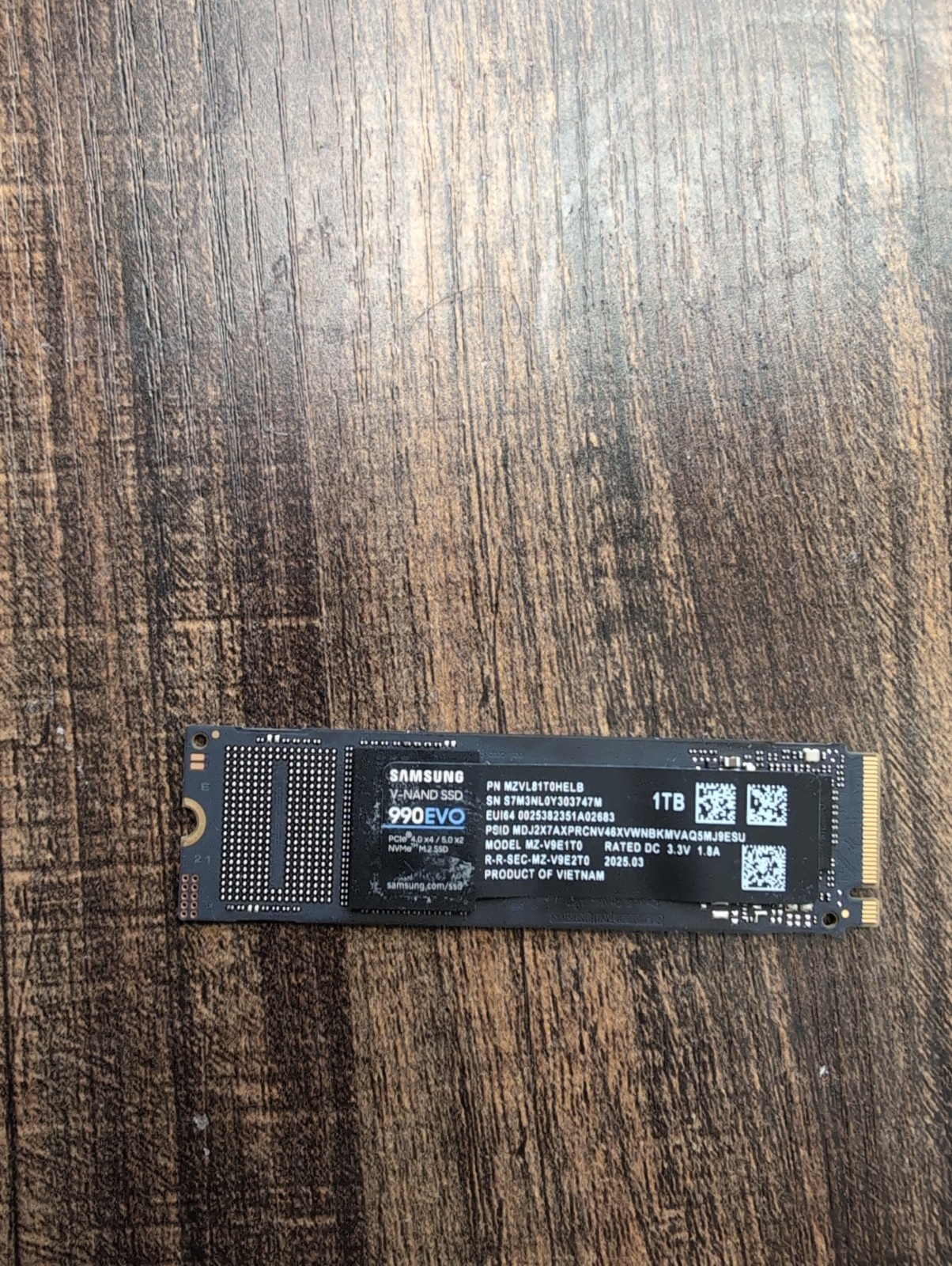 Samsung 2280mm 990 EVO 1TB M.2 NVMe Gen 4.0 x 4/Gen 5.0 x 2 SSD