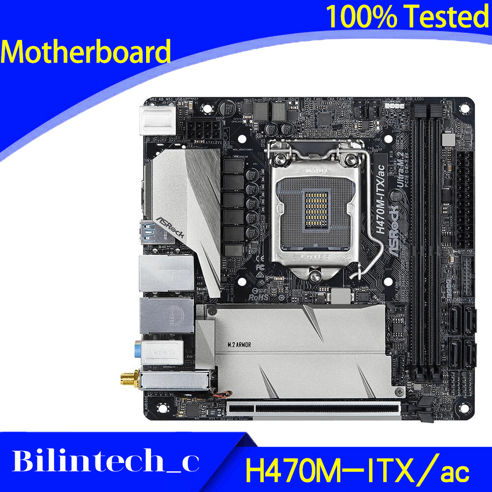 FOR ASROCK H470M-ITX/ac Motherboard Supports DP+ 128GB DDR4 Intel DP+