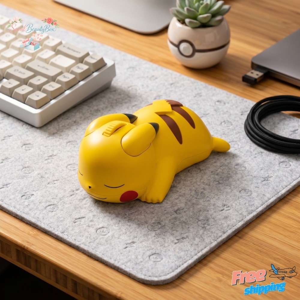 Pokémon Pikachu Silent Bluetooth 5.2 Wireless Mouse 1200DPI 3-Button