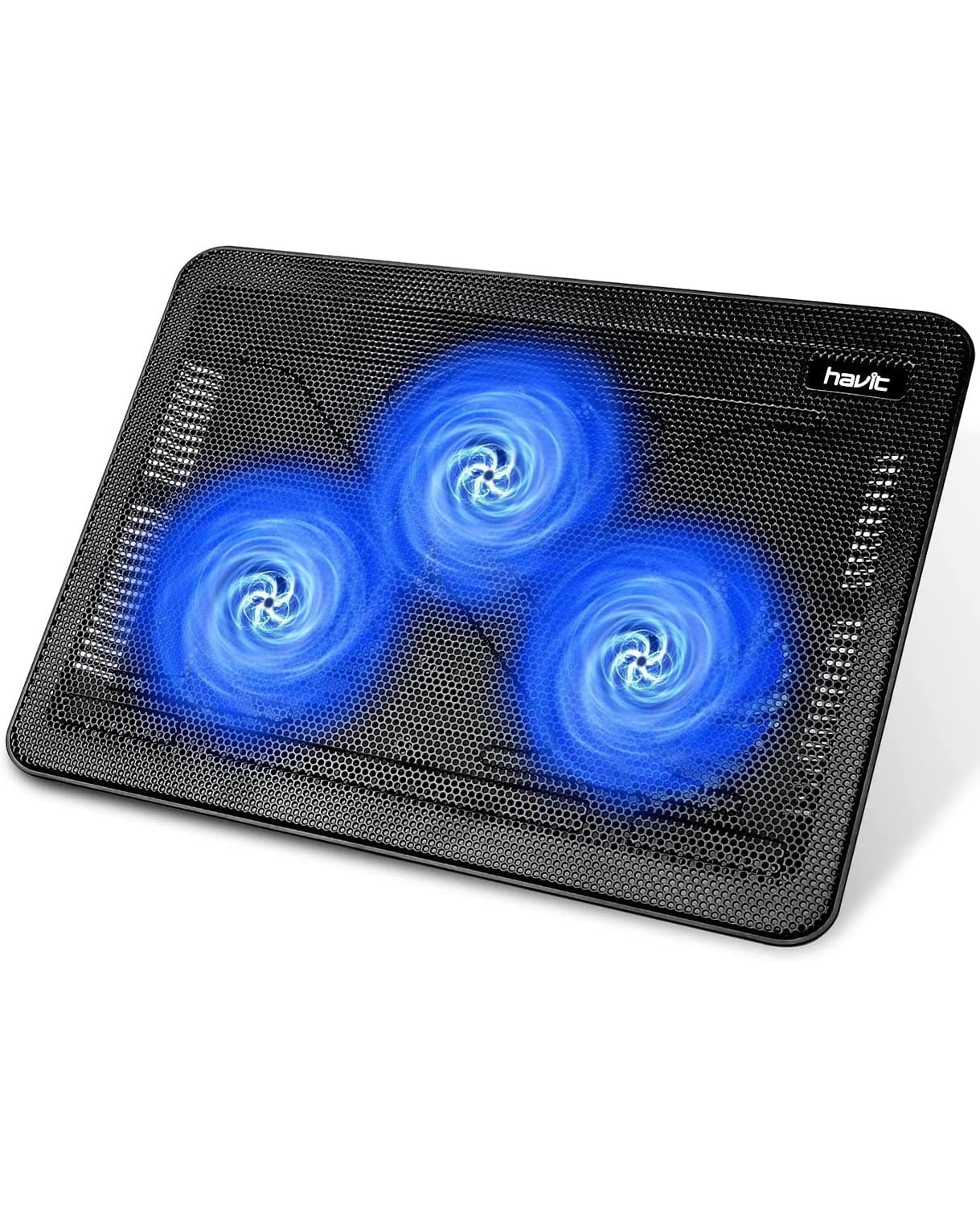 havit HV-F2056 Laptop Cooling Pad for 15.6-17 Inch Laptops, Black Black+Blue