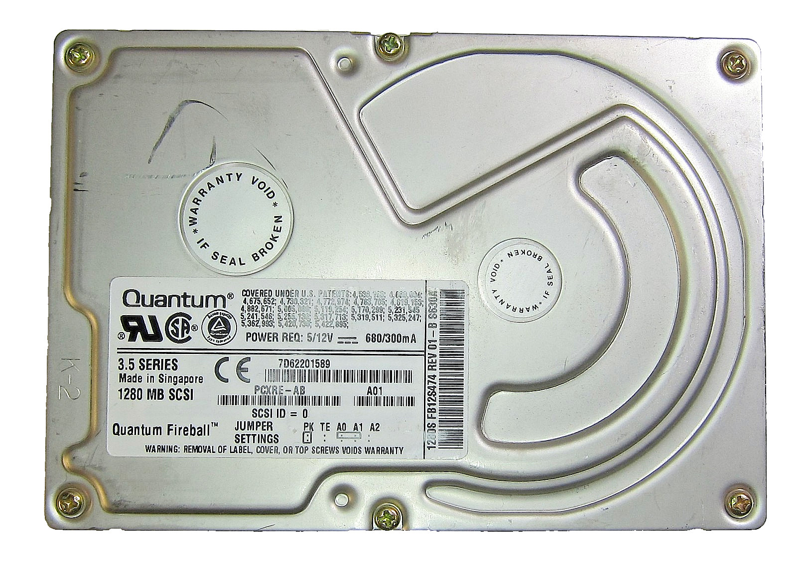 Genuine 1280MB Quantum Fireball 1280S FB12S012 SCSI Hard Disk Drive