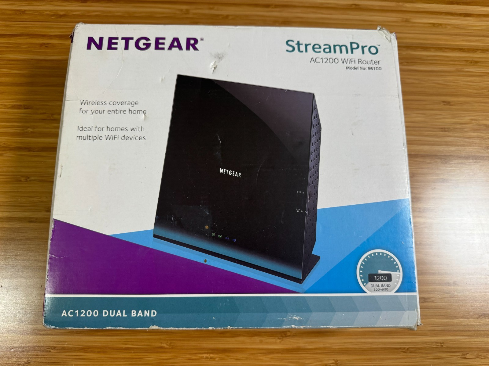 NETGEAR StreamPro AC1200 Dual-Band WiFi Router R6100 USB Ethernet Black FreeShip
