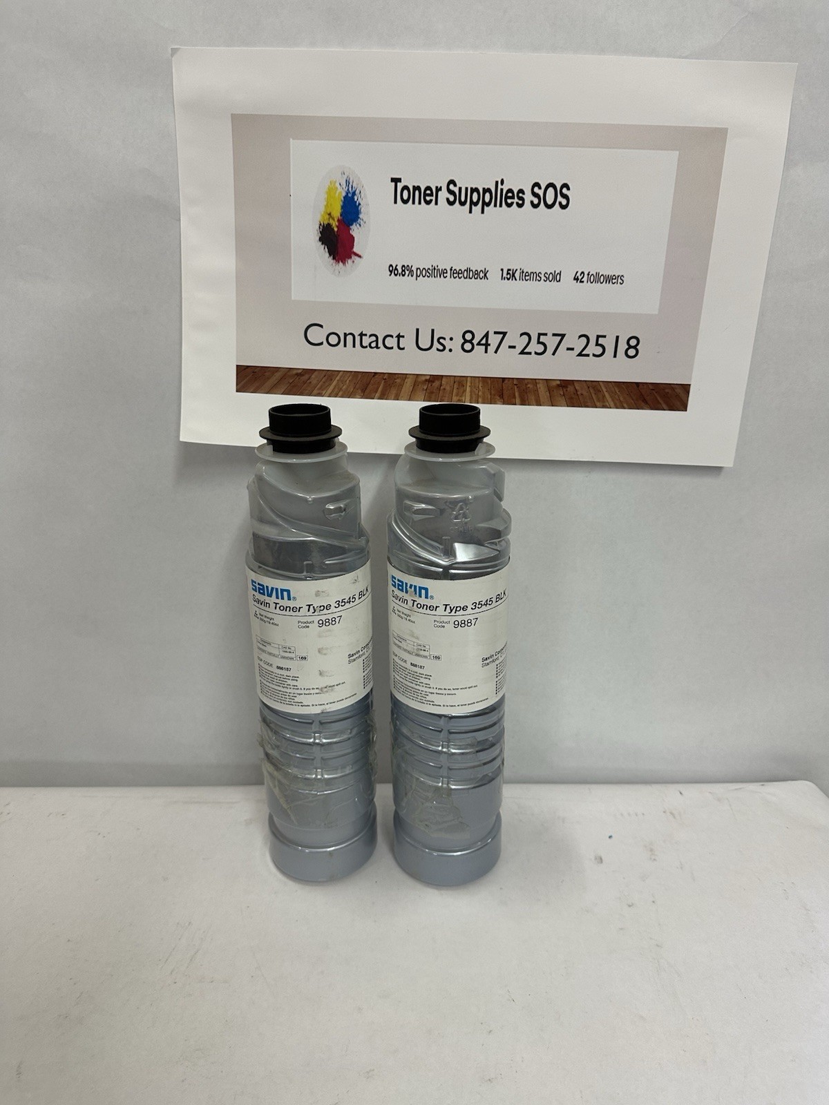 Lot of 2 Genuine Savin 888187 Black Toner Cartridge Type 3110D or Type 3545