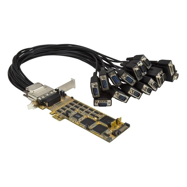 StarTech PEX16S550LP 16 Port PCIe Serial Card Low-Profile DB9 Yellow