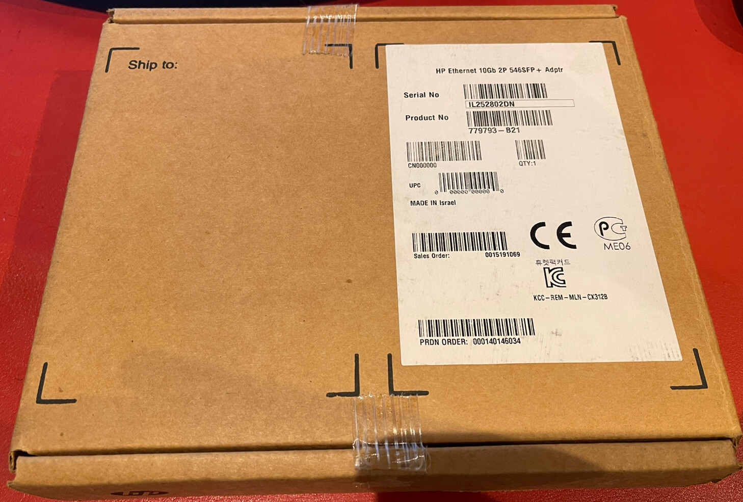 779793-B21 HP Ethernet 10Gb 2-port 546SFP+ Adapter 790314-001 779791-001