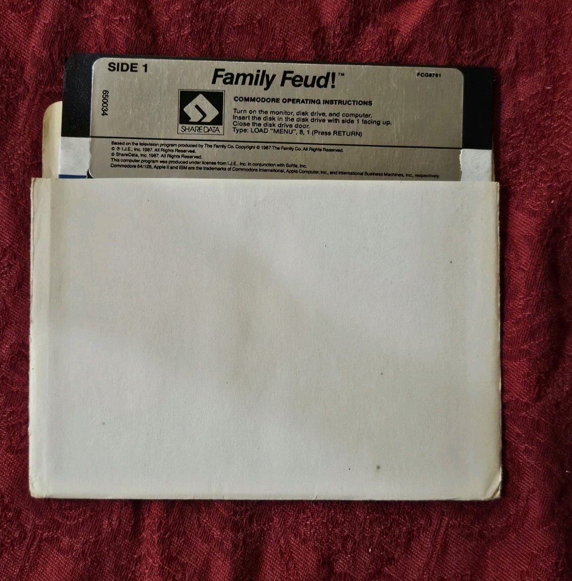 Vintage 1987 Family Feud by Sharedata Commodore 64 C64 Floppy 5.25"