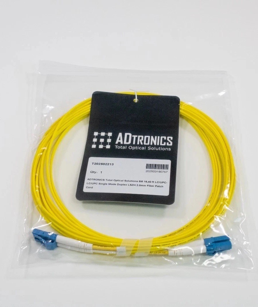 Lot of 5 . LC UPC Fiber Cable 5M Singlemode 9/125 Duplex