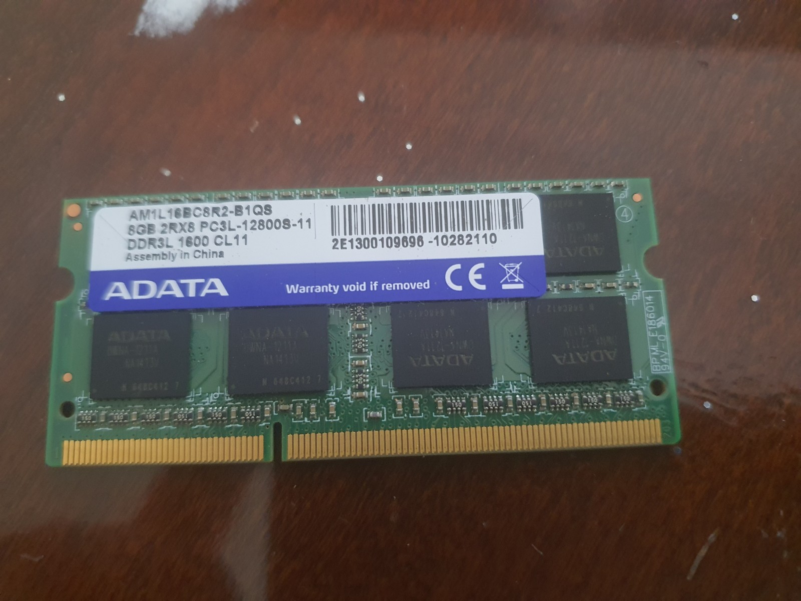ADATA AM1L16BC8R2-B1QS RAM 8GB 2Rx8 PC3L-12800S-11 DDR3L 1600 Laptop Memory