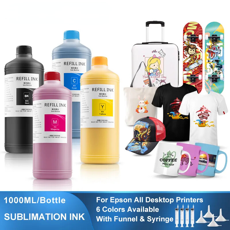 4 x 1000ml  Sublimation Ink For Epson DX4 DX5 DX6 DX7 Printhead Printer