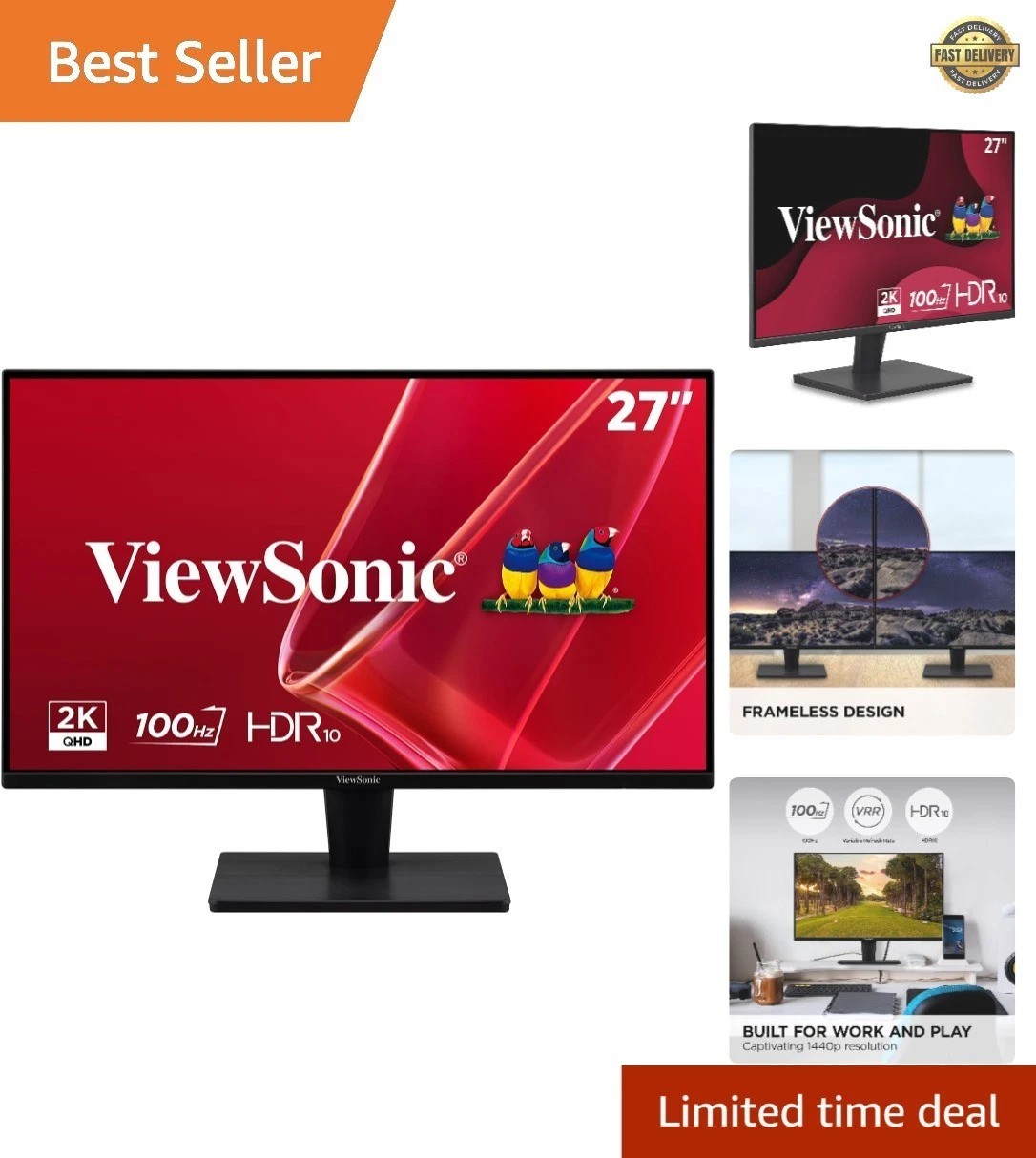 Immersive 27 Inch QHD Monitor | 100Hz Refresh Rate, Eye Comfort, Stylish Design