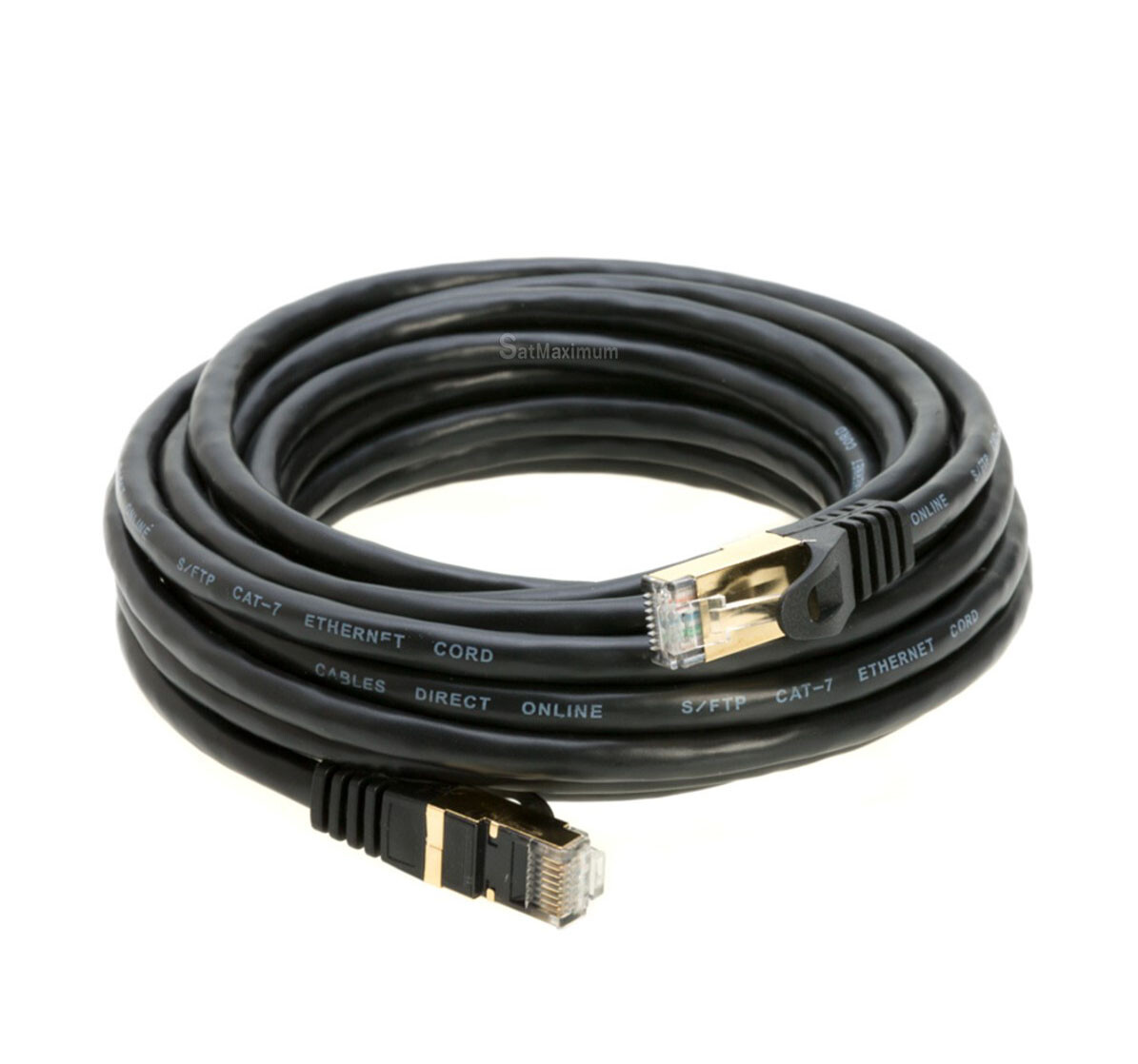 Cat7 S/FTP Ethernet Cable High Speed LAN RJ45 Patch Cord Black  25ft - 200ft LOT