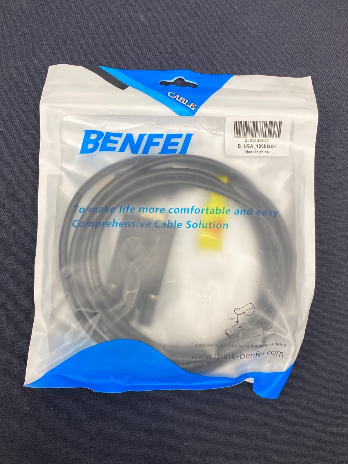 Benfei Cable B_US_106 black Made in China B24