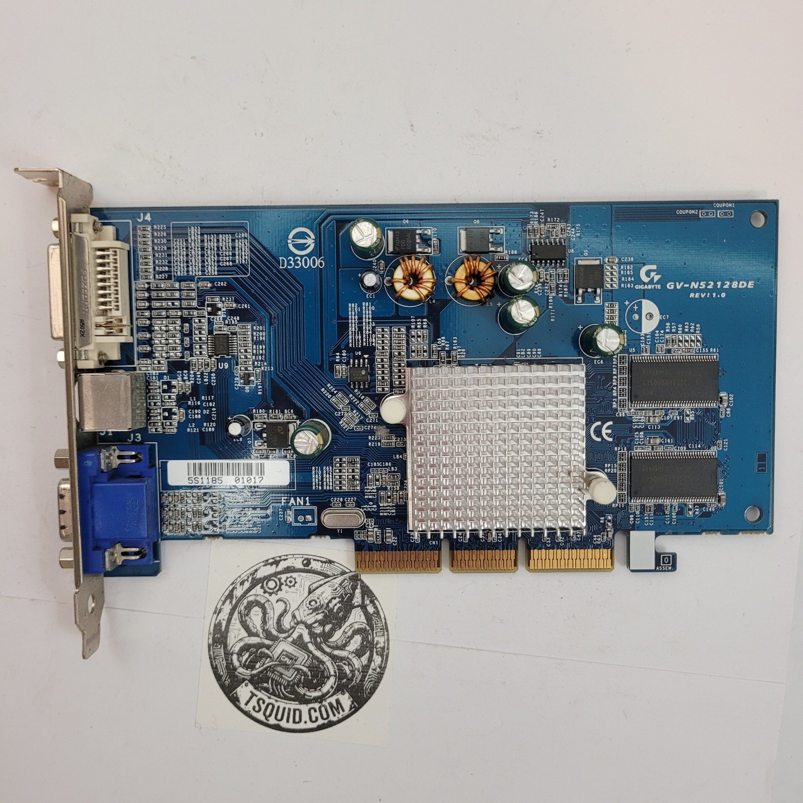 Gigabyte GV-N52128DE Graphics Card AGP 8X 128MB DDR GeForce FX 5200 VGA DVI