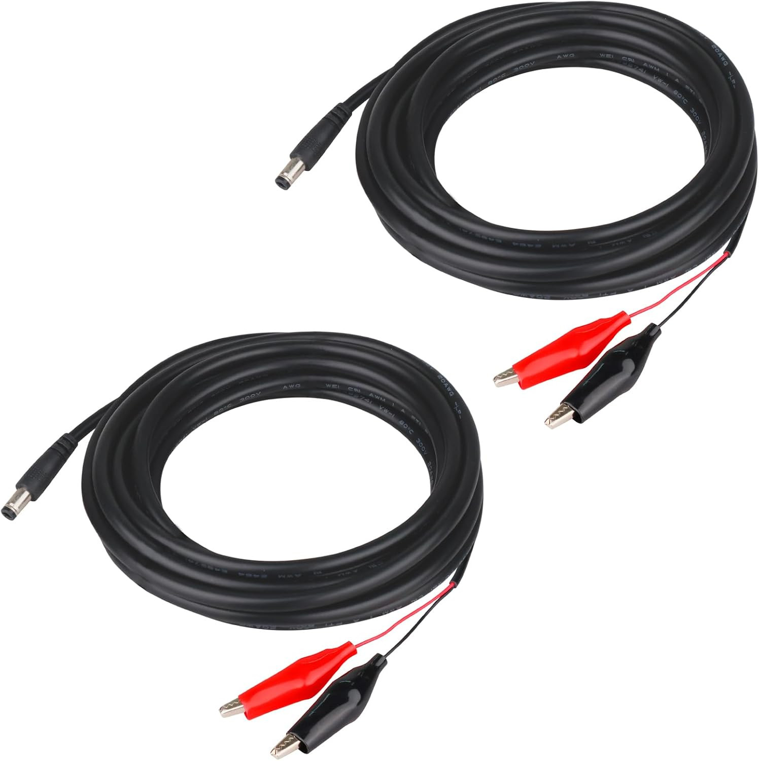 KSK 79-Inch Trail Camera Power Cord (2 Pack with Alligator Clips,5.5X2.1Mm DC Ex