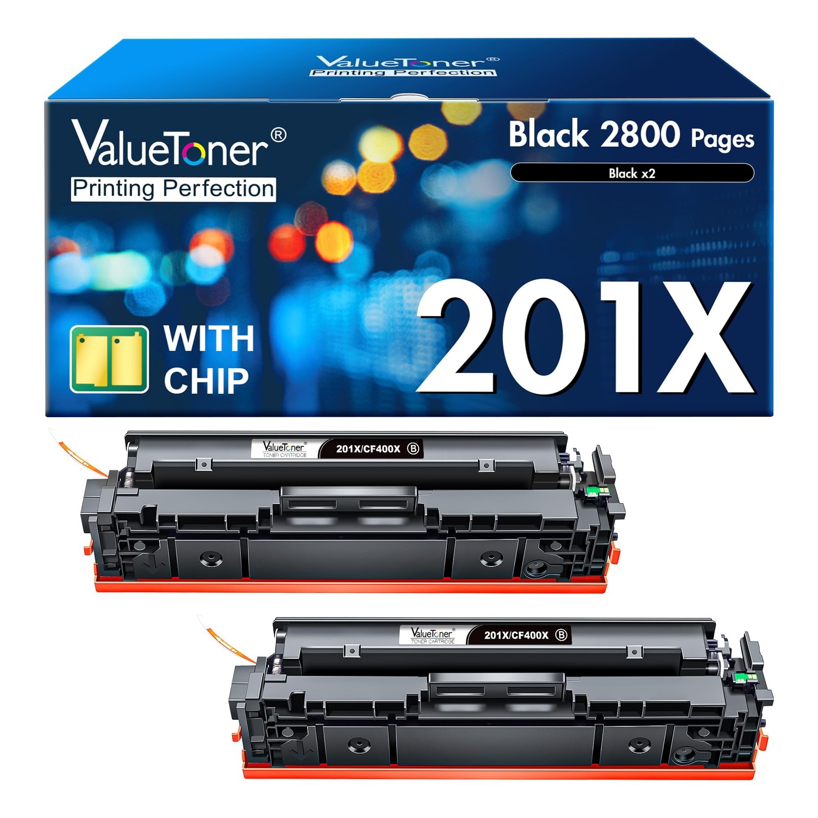 Valuetoner Compatible Toner Cartridge Replacement for HP 201X 201A CF400X CF4...