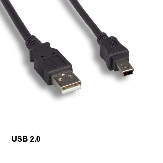 KNTK 3ft USB 2.0 A to Mini B 5 Pin Cable Digital Camera Phone PDA MP3 PS3 Black