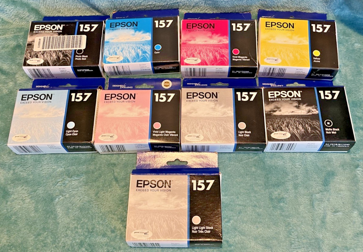 Epson 157 Ink Set T1571 T1572 T1573 T1574 T1575 T1576 T1577 T1578 T1579 Light