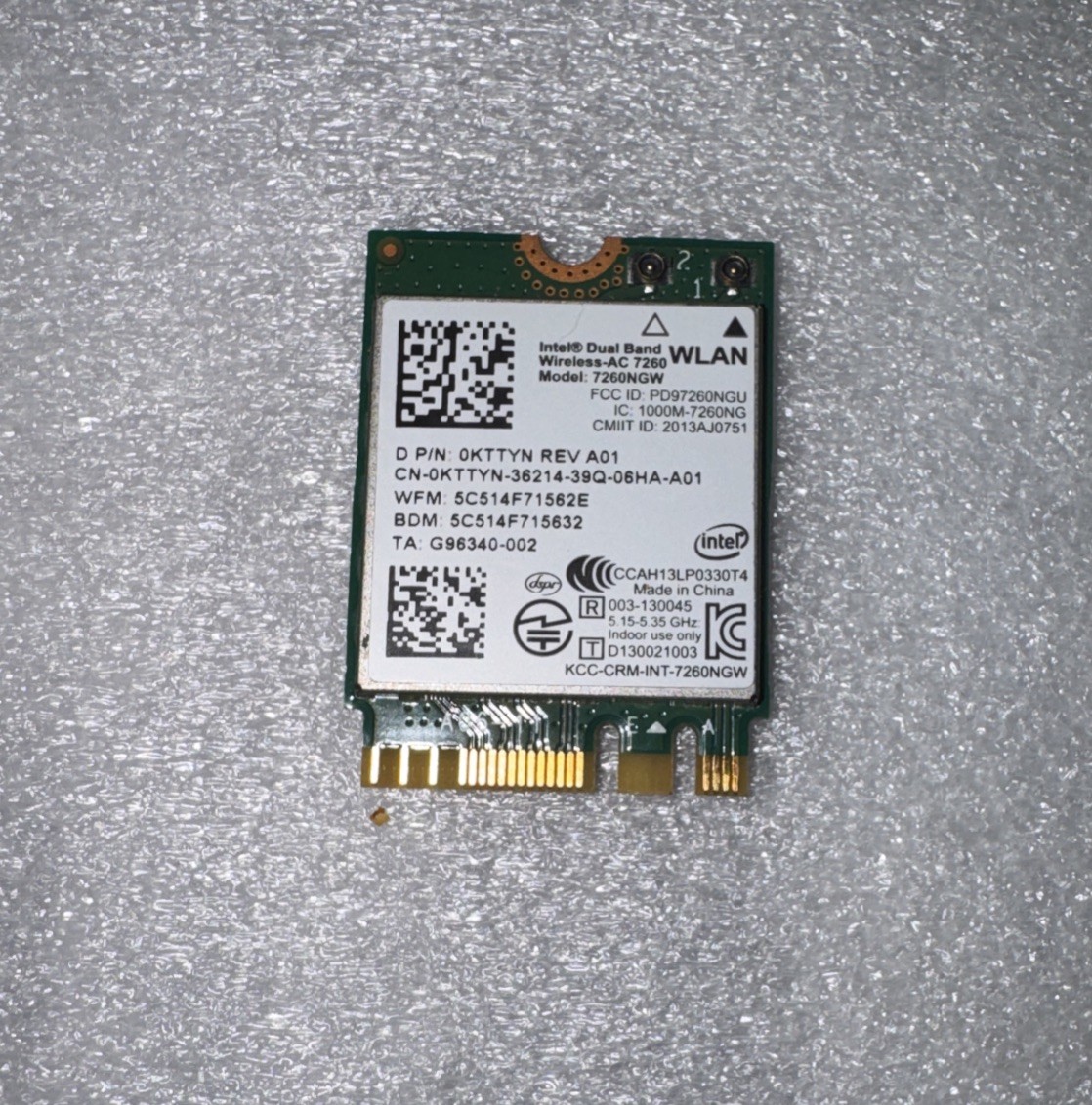 Dell XPS 12 9Q33 Intel Dual Band Wifi Wireless Bluetooth Card 7260NGW (0KTTYN)