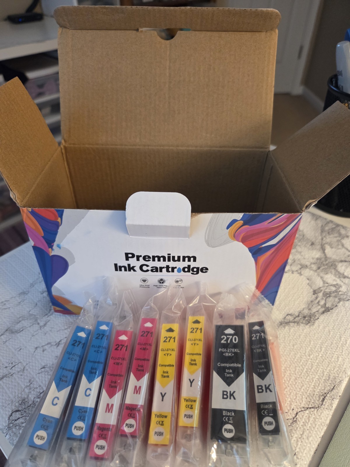 EZ Ink Compatible 8 pack PGI-270 PGI-271 Ink Cartridge For Canon PIXMA