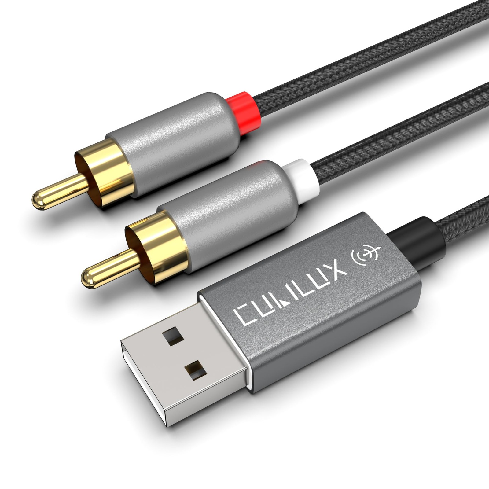 USB to RCA Audio Cable with 384KHz/24-bit DAC, USB A Male to 2 Male RCA Stereo A