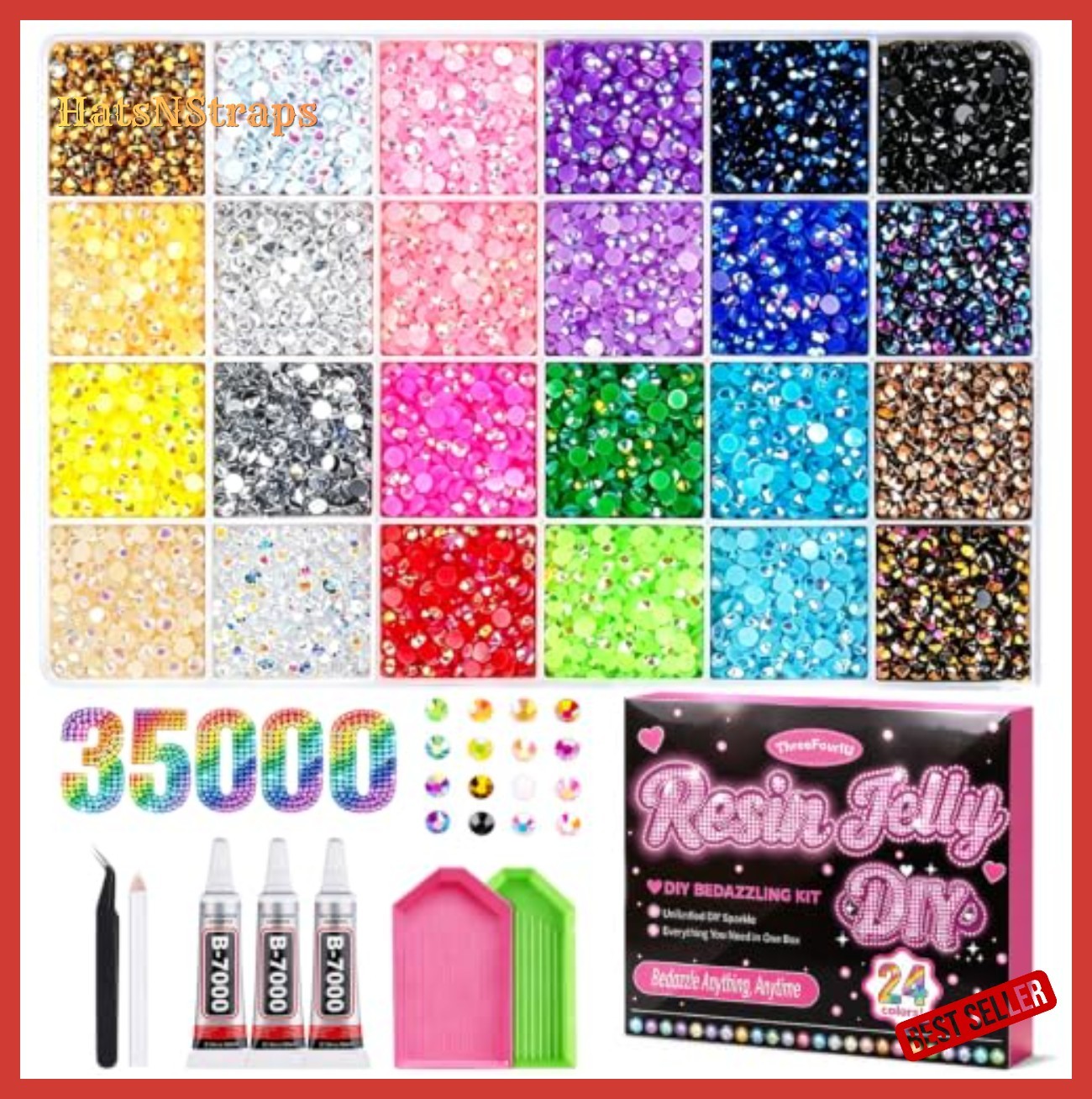 35000Pcs 3mm Multicolor Resin Flatback Rhinestones Craft Kit Jewelry Making