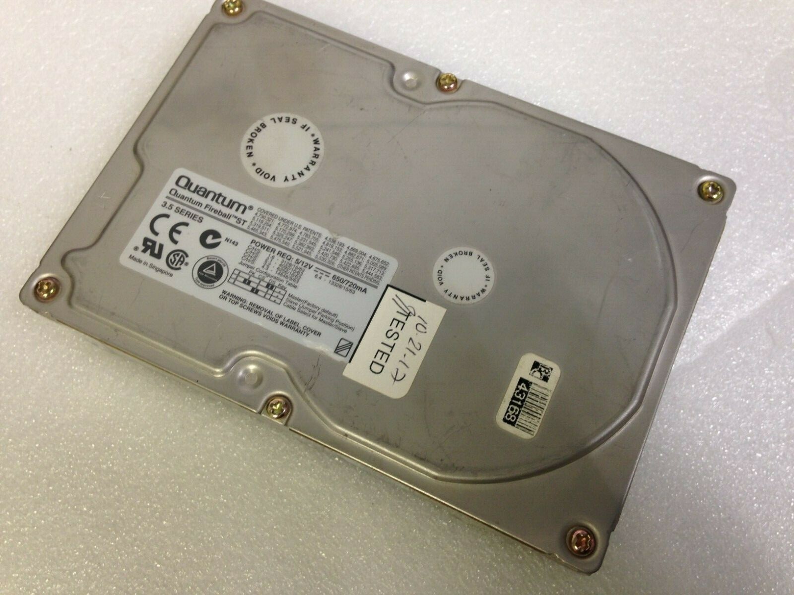  Quantum 2.1AT ST21A011 Rev02-C  2.1 GB IDE 3.5 Hard Drive Tested