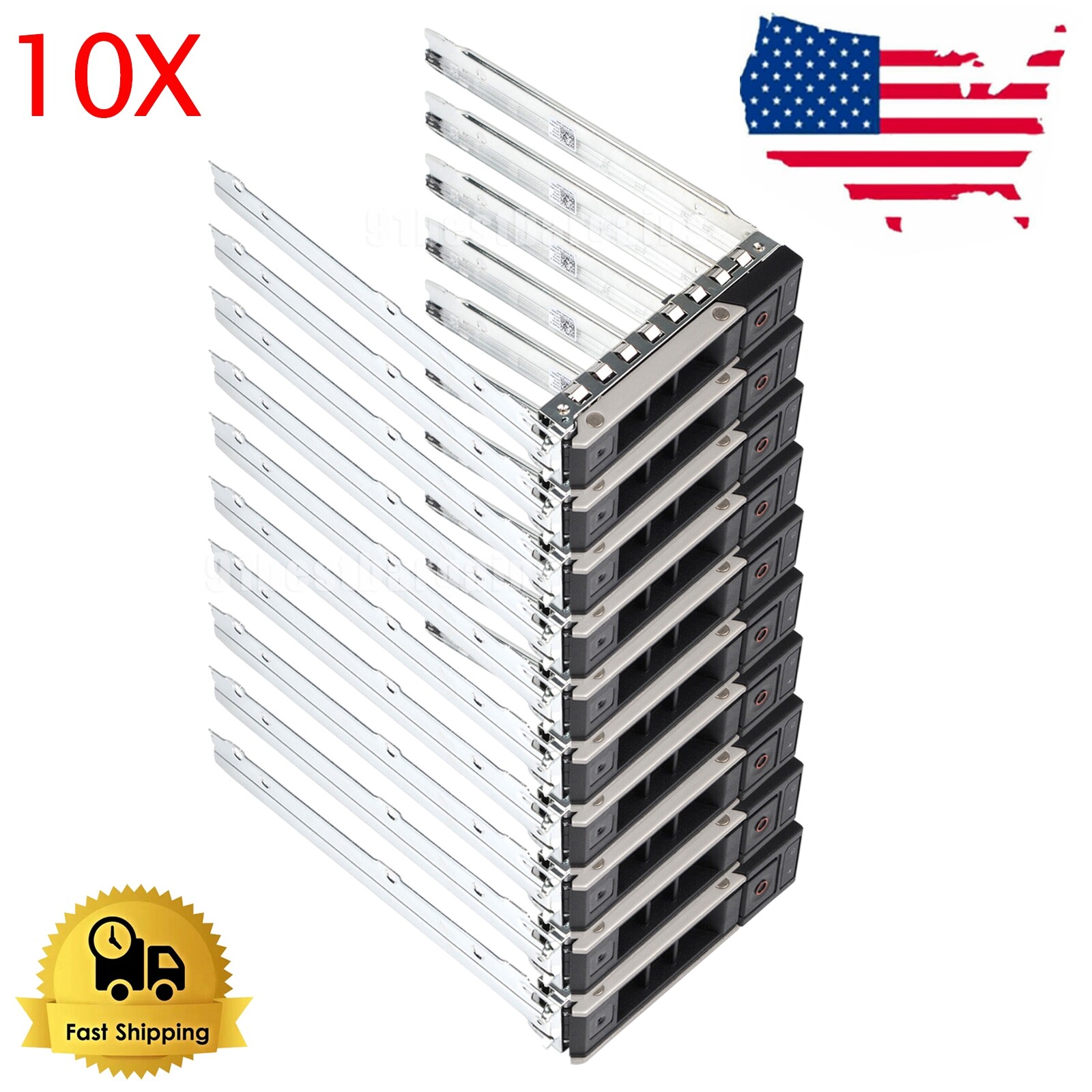 10 Pack 3.5" HDD Tray Caddy for Dell R440 R540 R640 R740xd X7K8W 0X7K8W SAS/SATA