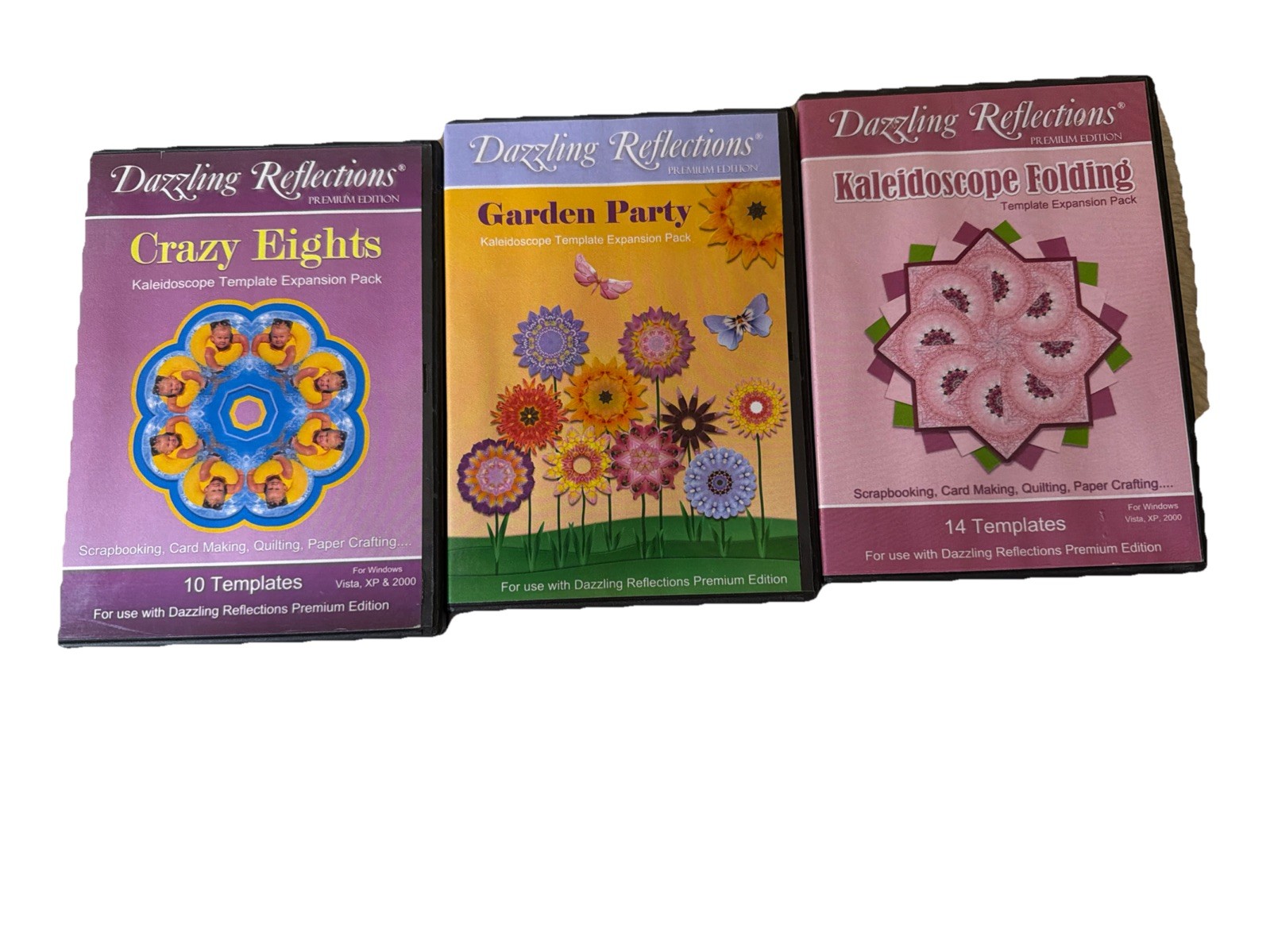 Dazzling Reflections 3 X Packs Crazy Eights Garden Party Kaleidoscope PC CD ROM