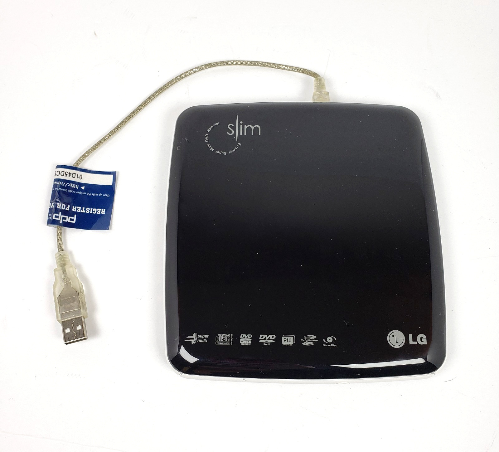 LG Portable External Super Multi DVD Rewriter Slim Model GP08LU10