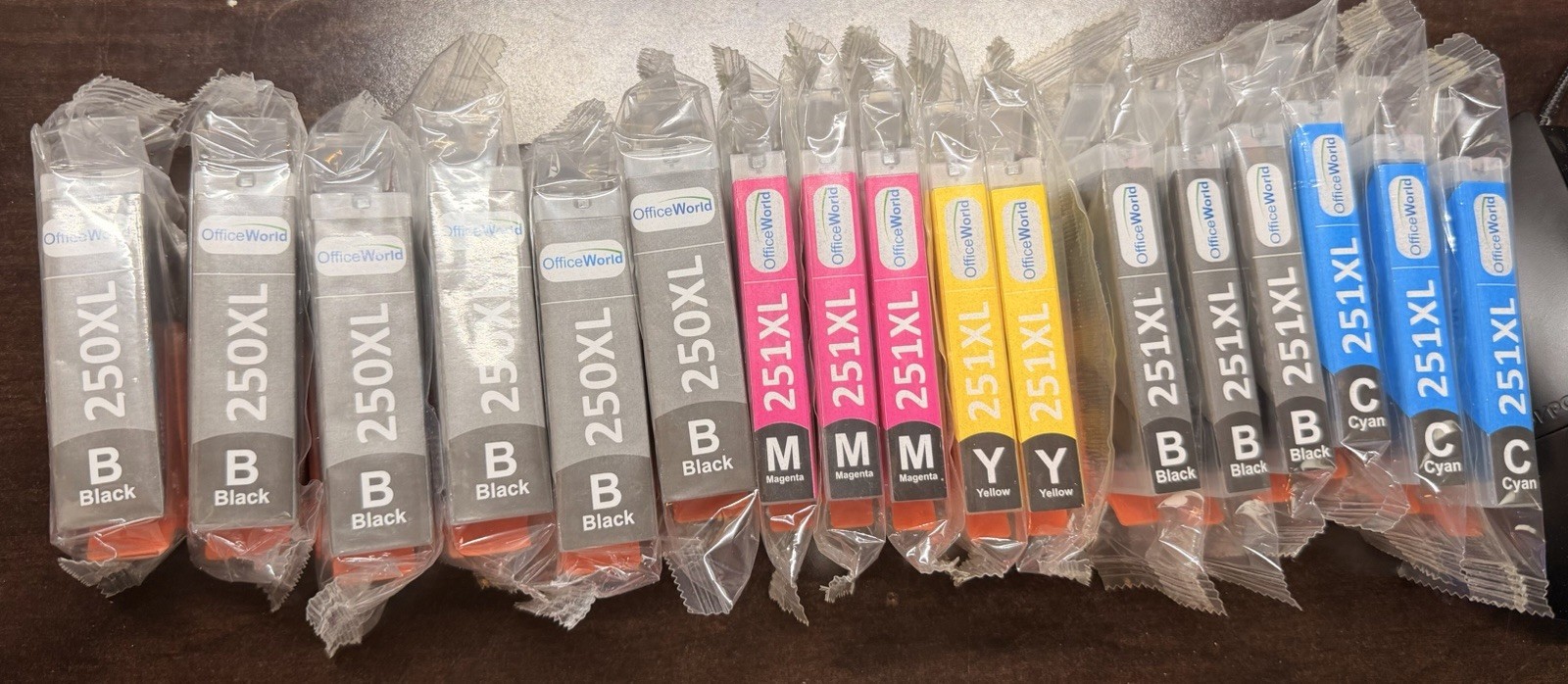 OfficeWorld 250XL 251XL Ink Cartridge Set Cyan, Magenta, Yellow, Black