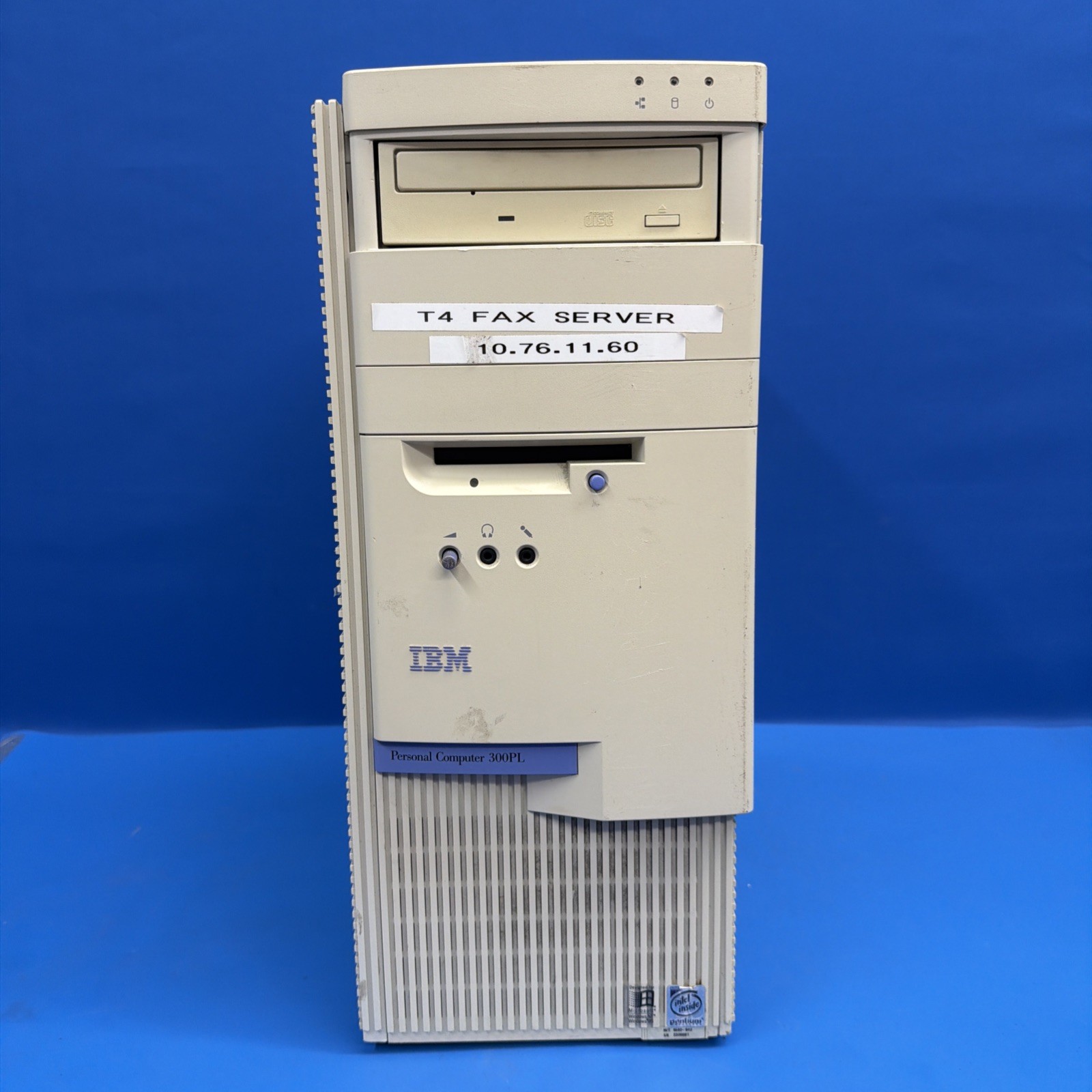 Vintage IBM PC 300PL 6592-84U Pentium MMX 200MHz Brooktrout Fax Server. Read