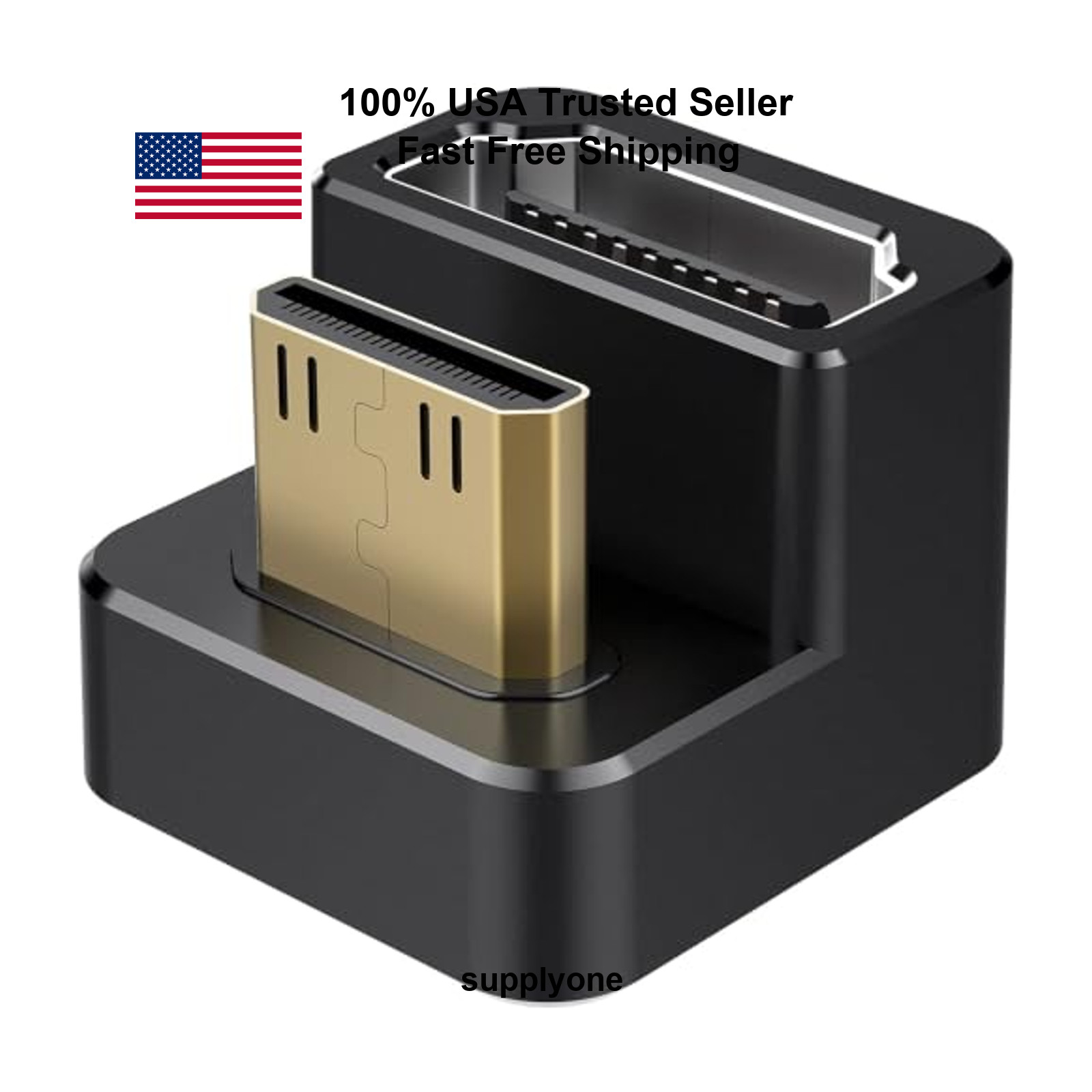 AGVEE 2 Pack U-Shape Mini HDMI Male to HDMI Female Adapter 4K 60Hz Converter
