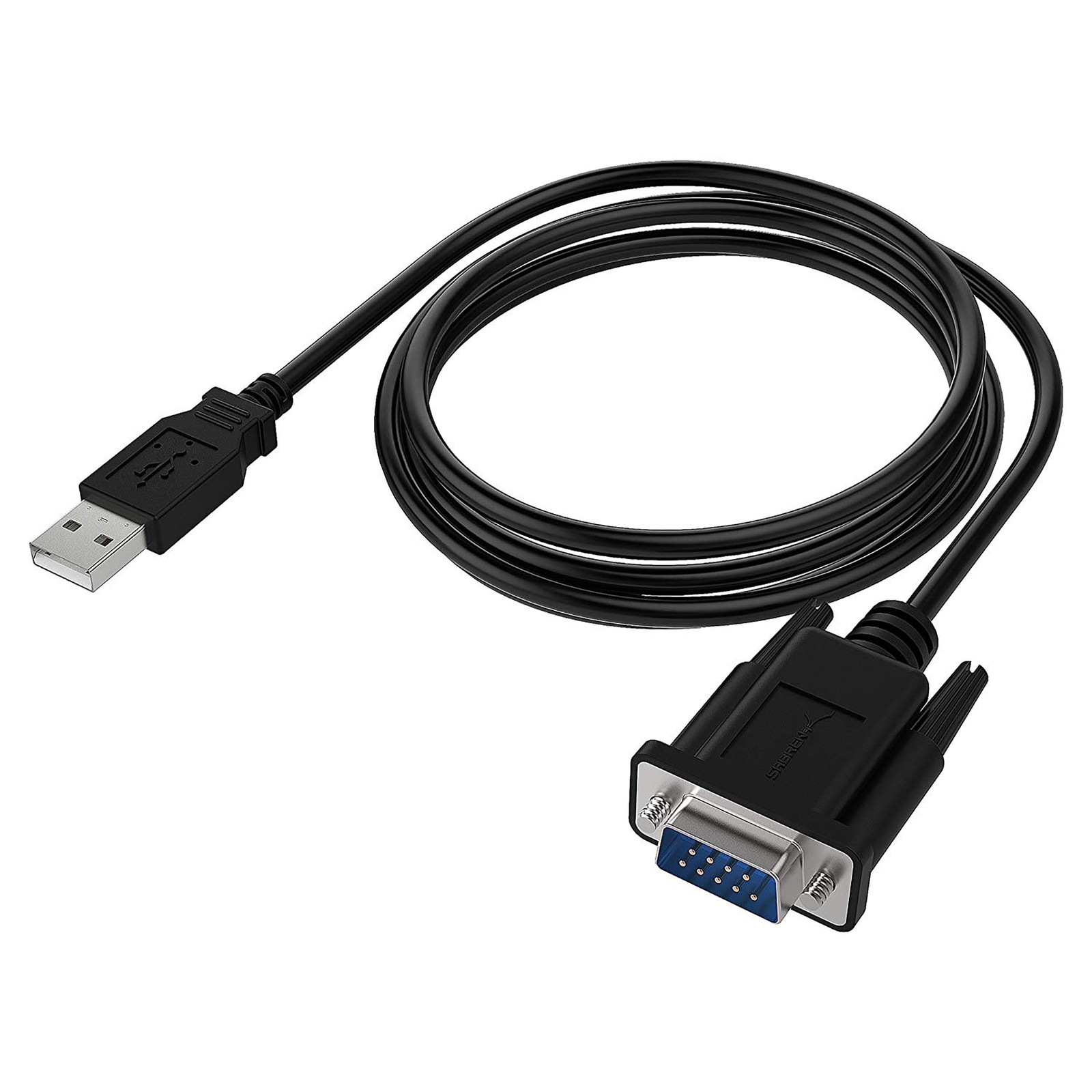 SABRENT USB 2.0 to Serial (9-Pin) DB-9 RS-232 Adapter Cable 6 Ft FTDI, Black 