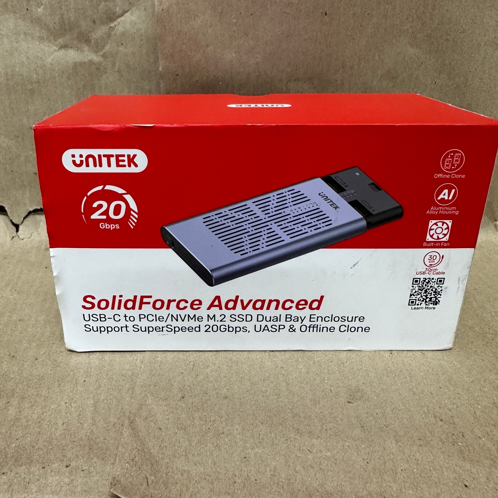 UNITEK S1206A SolidForce USB-C to M.2 SSD Dual Bay Enclosure