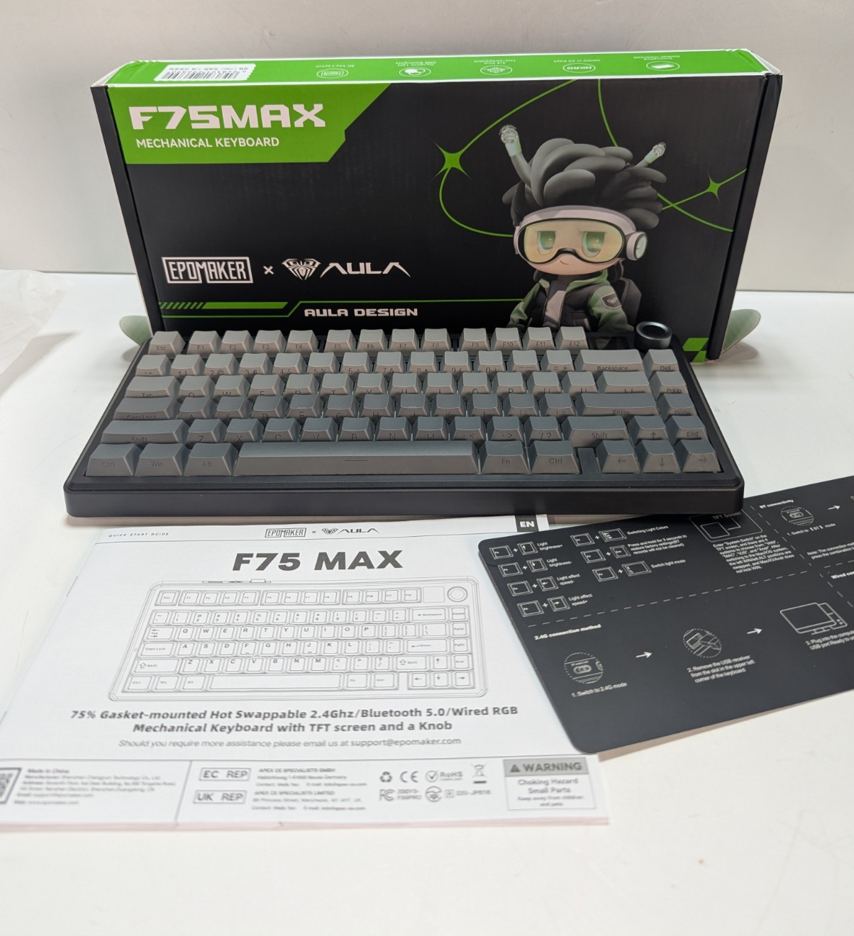 NEW EPOMAKER X Aula F75 MAX Wireless Mechanical Keyboard Never Used Open Box