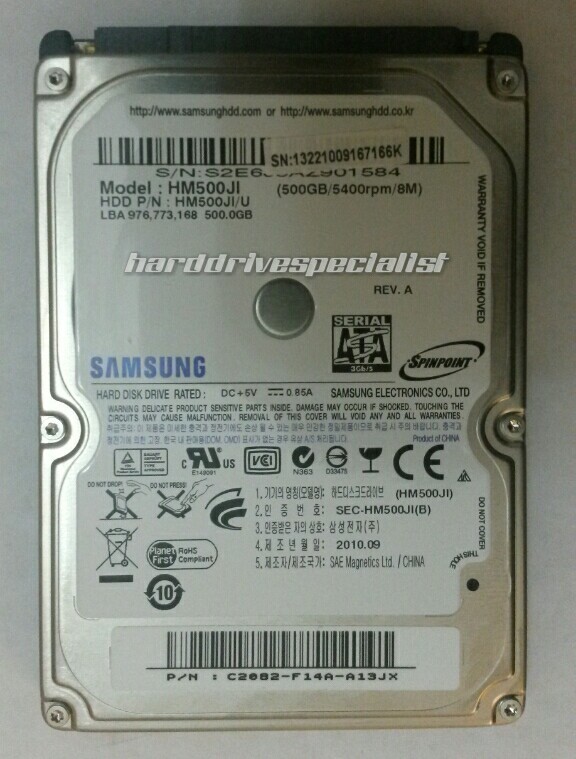 Samsung HM500JI REV. A 500GB SATA 5400RPM Laptop Drive P/N:C2082-F14A-A13JX