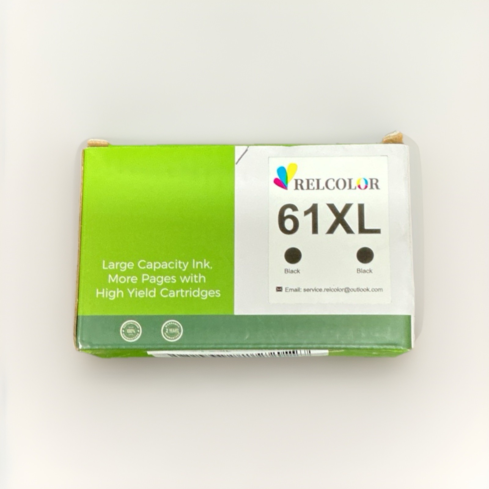 Relcolor 61XL Black Ink Cartridge 2 Pack